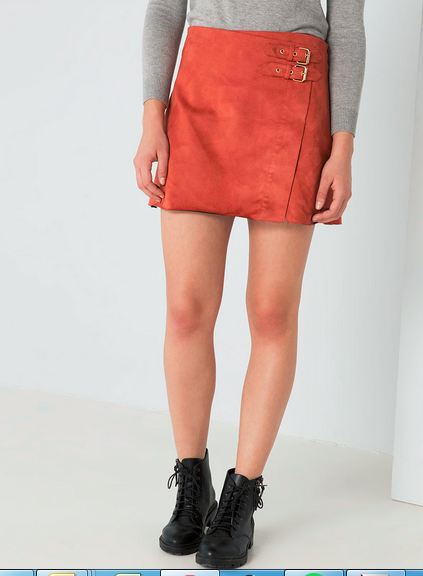Suede skirt Bershka
