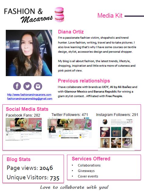 Fashion & Macarons Blog Media Kit